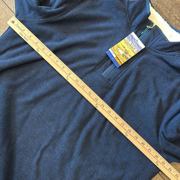 NWT Orvis Men’s Blue Quarter Zip Sherpa Lined Pullover Sweater Size L - Picture 5 of 9